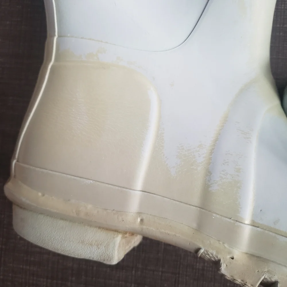 Hunter Original Gloss Tall Boots light blue well used worn with FLAWS SEE PHOTOS